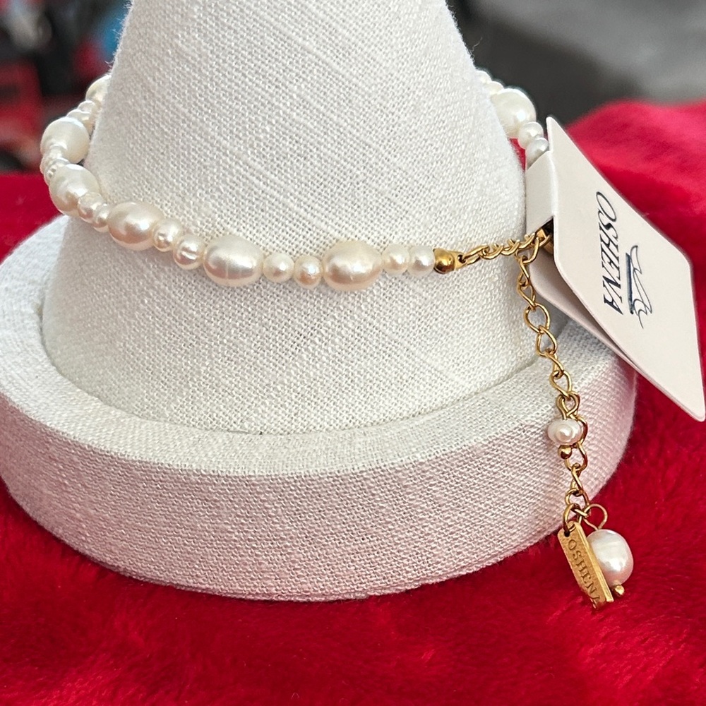 Oshena Designer Beachwear Wedding‎ day White genuine Pearl Bracelet NEW release!